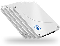 Four Intel SSDs