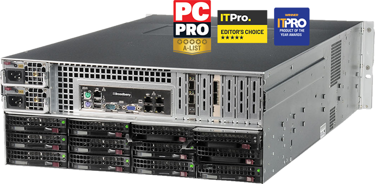 Broadberry storage server with PC Pro A-List award, IT Pro Editors Choice and IT Pro product of the year awards