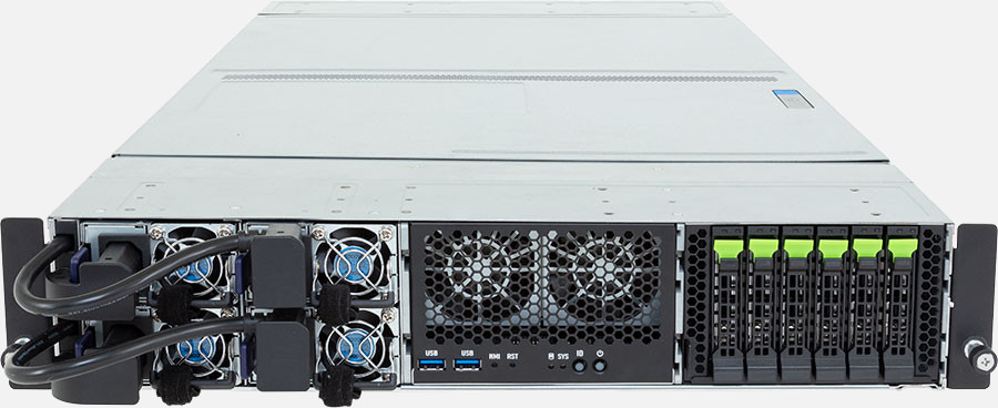 Short Depth Dual AMD EPYC 9005 / 9004 Series Server with 4x GPU Slots